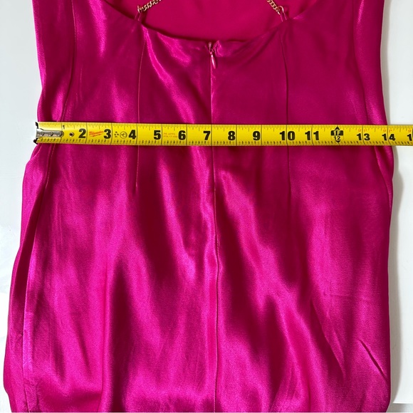 🌟🌟SOLD 🌟🌟FOREVER 21 dress mini dress ROSE GOLD chain SHOULDER STRAPS fuchsiS - Picture 6 of 11